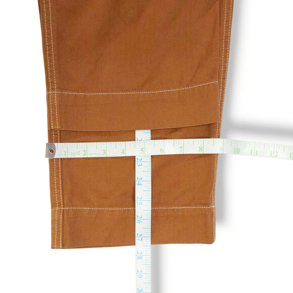 Gap Work-Force Carpenter Crop Pants 14 Summer Spice Brown Utility Canvas EUC - Picture 10 of 11